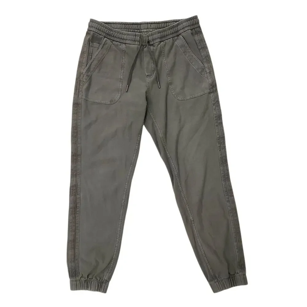 Athleta Farallon Jogger Pants Women 4 Faded Gray Green Organic Cotton Stretch